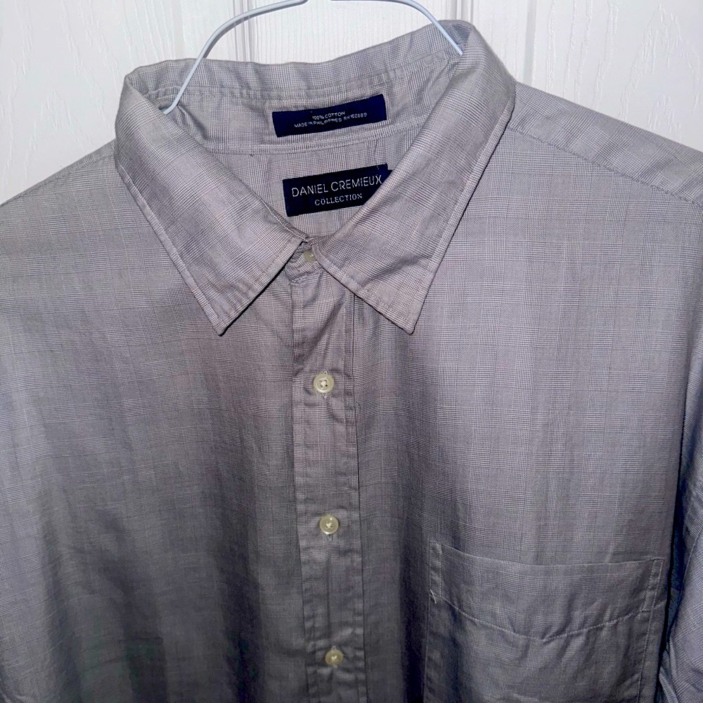 Daniel Cremieux Men's Cotton Silver Dress Shirt XL